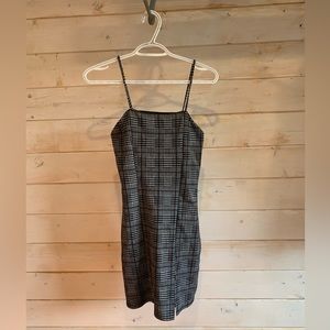 Eclipse | Black & Purple Plaid Mini Dress